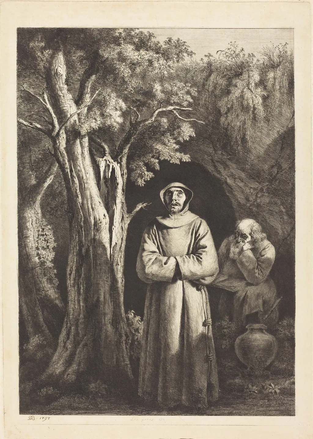Desert Monks, by Jean-Jacques de Boissieu, ink, 1797