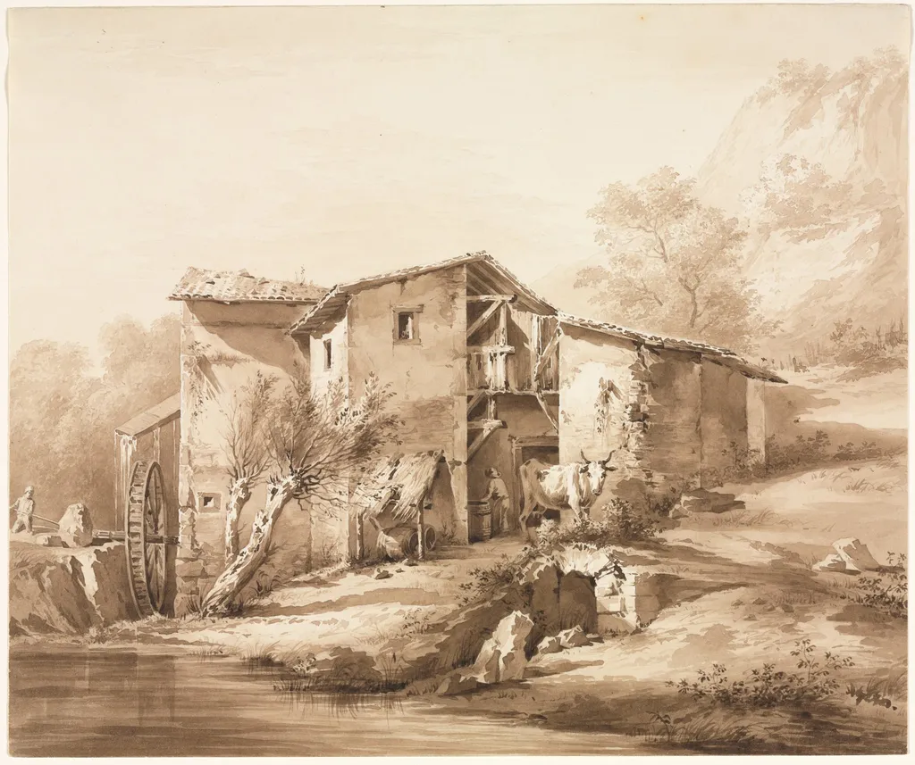 Landscape with Watermill, by Jean-Jacques de Boissieu, 1790
