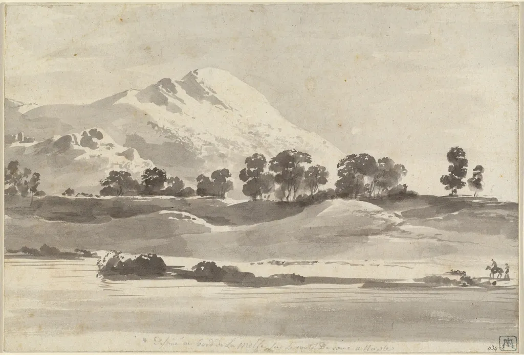 Mount Cairo from across the Melfa River, by Jean-Jacques de Boissieu, 1766