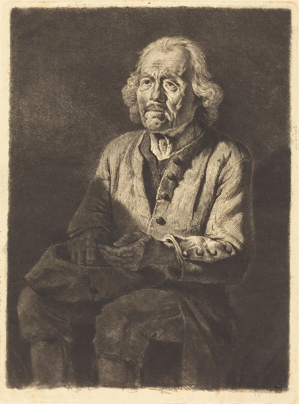 The Old Peasant Girard, by Jean-Jacques de Boissieu, ink, 1772