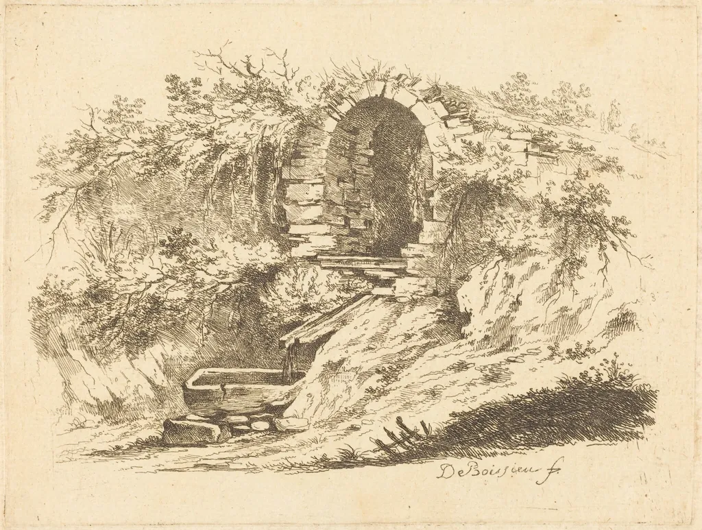 The Spring at l'Orsière, by Jean-Jacques de Boissieu, ink, 1759