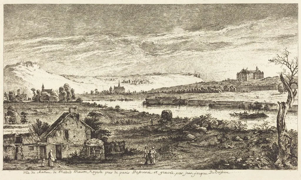 Vue du chateau de Madrid, by Jean-Jacques de Boissieu, ink, 1773