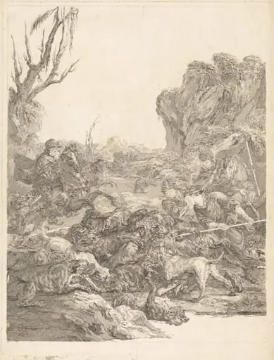 A Bear Hunt, by Jean-Jacques Flipart