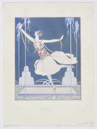 La Danseuse aux Jets d'Eau - Robe de Worth, by Jean-Jacques-François Le Barbier