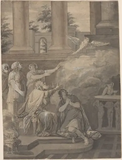 Pallas Athene in the Form of a Bird Leaving Nestor and Telemachus, by Jean-Jacques-François Le Barbier I
