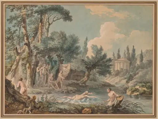 Nudes in a Landscape, by Jean-Jacques-François Lebarbier, called Le Barbier L’Aîné