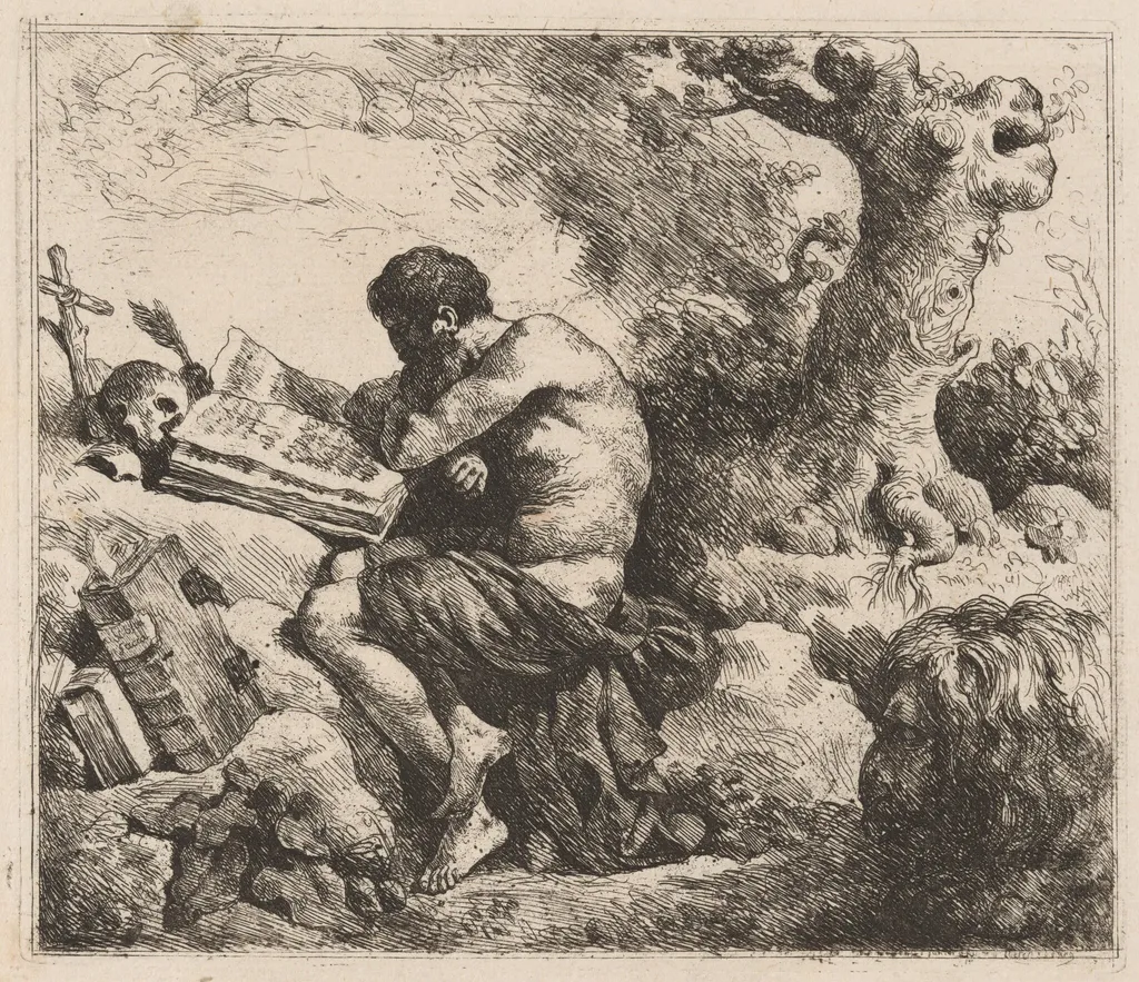 Saint Jerome, by Jean Jacques II Lagrenée, ink, 1762