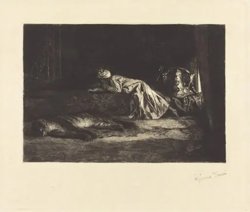Oriental Interior with Sleeping Tiger, by Jean-Joseph Benjamin-Constant