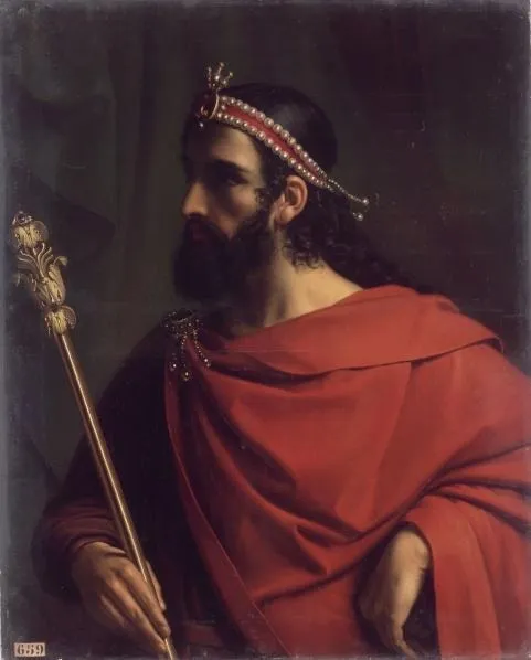 Charibert I, king of the Franks, by Jean-Joseph Dassy, oil, 1837