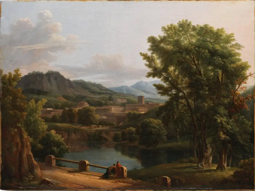 Ideal Landscape with a Sacrifice to the Goddess Flora, by Jean-Joseph-Xavier Bidauld