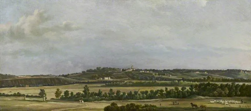 The Heights of Sannois Seen from the Plain of Argenteuil, by Jean-Joseph-Xavier Bidauld, unspecified, 1800
