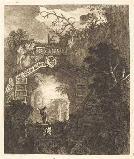 Figure Standing under a Stone Arch, by Jean-Laurent Legeay