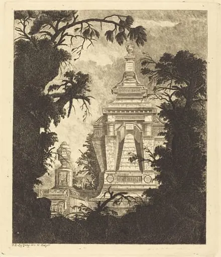 Tomb with Funerary Urn, by Jean-Laurent Legeay