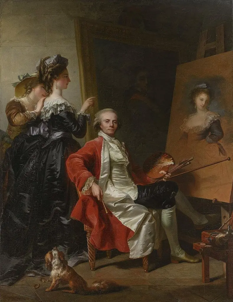 Self-Portrait with His Daughters, by Jean-Laurent Mosnier