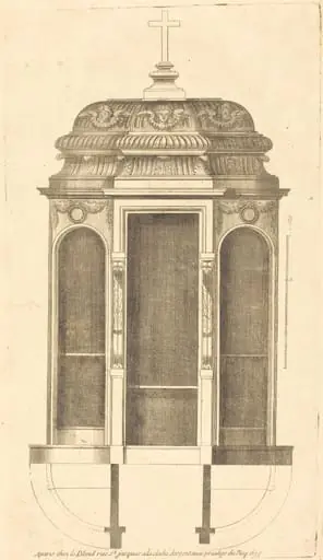 Plan et elevation des plus beaux confessionnaux de Paris, tres fidelemant mesure, by Jean Le Blond