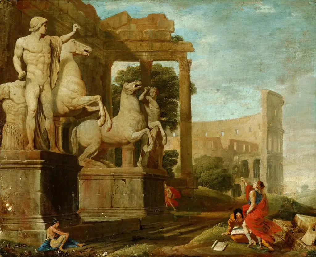 Ruinenlandschaft mit Dioskuren und Kolosseum, by Jean Lemaire
