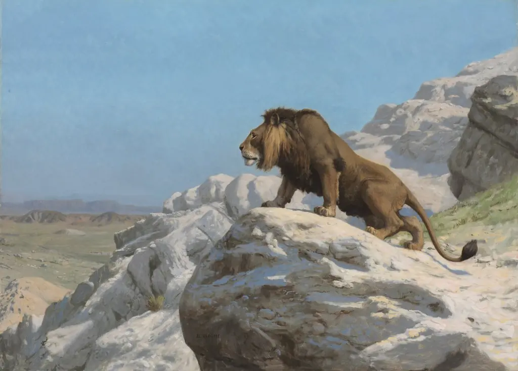Lion on the Watch, by Jean Léon Gérôme