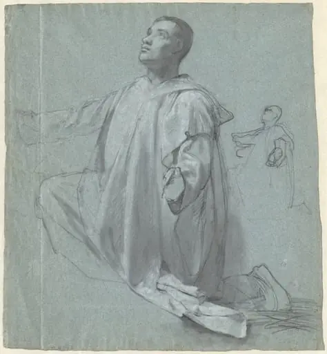 A Young Benedictine Monk Kneeling, by Jean Leonard Lugardon