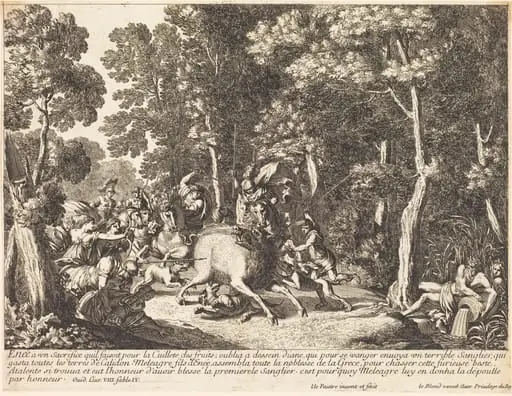 Atlanta and Meleager Hunting the Boar of Calydon, by Jean Lepautre
