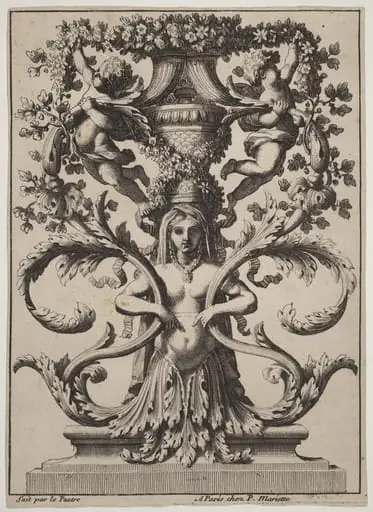 Ornament with a Woman Turning to Foliage, by Jean Lepautre