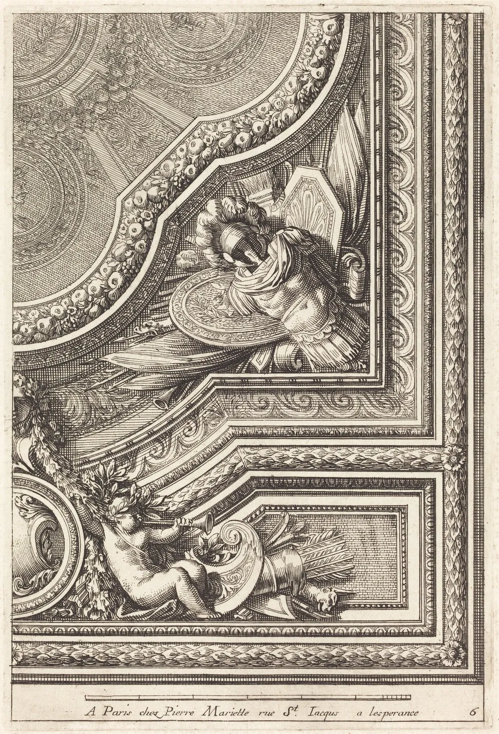 Quarts de plafons, by Jean Lepautre, ink, 1650