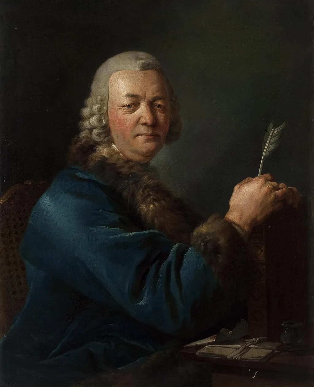 Portrait of Jacob Staehlin, by Jean Louis de Veilly, oil, 1759