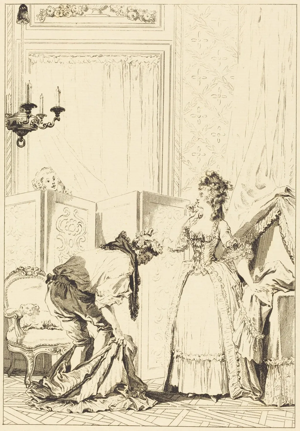 Le cocu battu et content, by Jean-Louis Delignon, ink, 1780