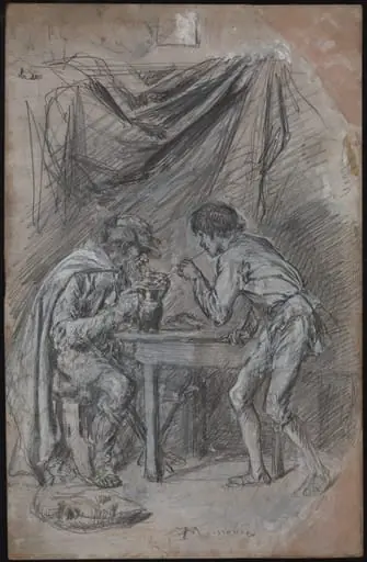 Lazarille de Tormes Stealing Drink from a Blind Man, by Jean-Louis-Ernest Meissonier