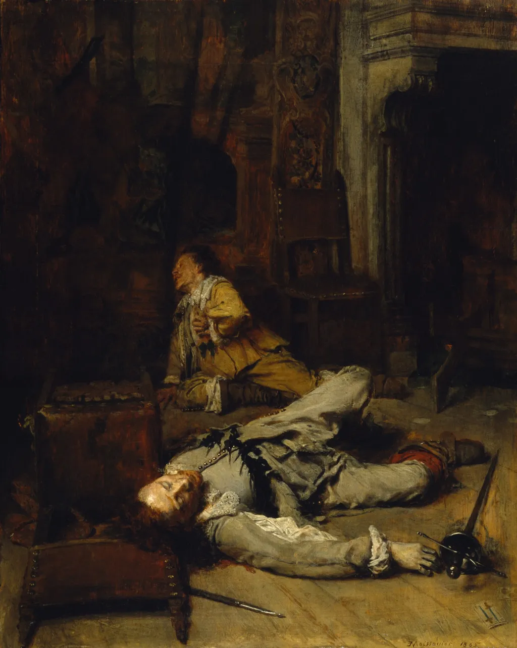 The End of the Game of Cards, by Jean Louis Ernest Meissonier, oil, 1865