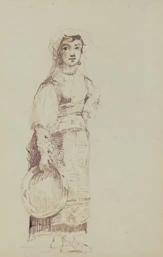 Woman with a Tambourine (verso), by Jean-Louis-Ernest Meissonier