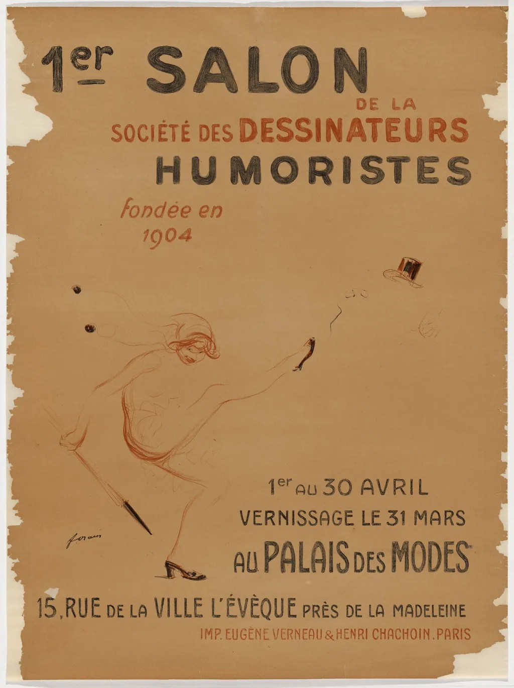 "1er Salon des Humoristes, Palais des Modes (First Exhibition of the Humorists, Palace of Style), by Jean-Louis Forain, ink, 1911