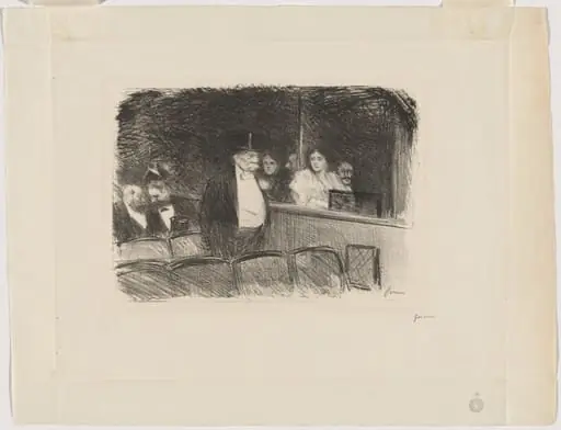 a) Au théâtre (At the Theatre) (recto); (b) Untitled (verso), by Jean-Louis Forain