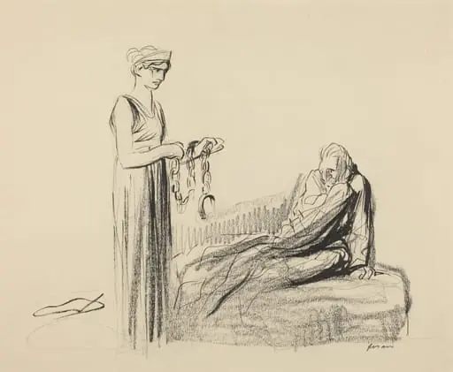 a) Fetters (recto); b) Several Figures (verso), by Jean-Louis Forain