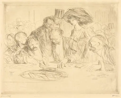 A la table de jeu (2e planche) (At the Gambling Table) (second plate), by Jean-Louis Forain