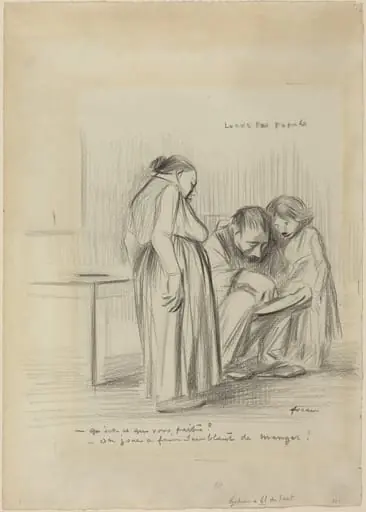 a) Ludus pro Populo (recto); b) Head of a Man (verso), by Jean-Louis Forain