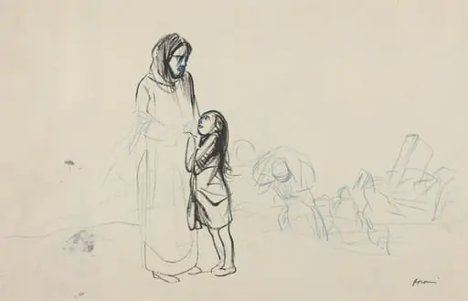 a) Refugees (recto); b) No 2 (verso), by Jean-Louis Forain