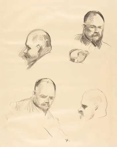 Ambroise Vollard, quatre esquisses (Ambroise Vollard, four sketches), by Jean-Louis Forain