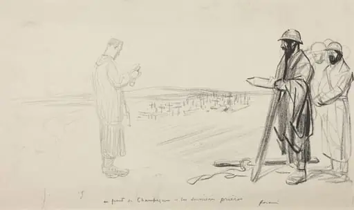Au front de Champagne - Les dernieres prieres, by Jean-Louis Forain