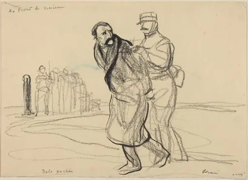 Au Front de Vincennes, Bolo pacha, by Jean-Louis Forain
