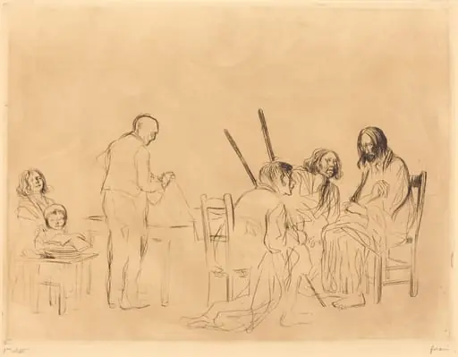 Avant le repas à Emmaus (1ère planche) (Before the Supper at Emmaus) (first plate), by Jean-Louis Forain