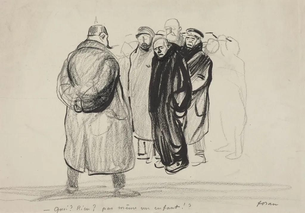 Bredouilles, l'Equipage d'un Zeppelin, by Jean-Louis Forain, ink, 1915