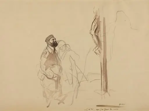 C'est la, que j'ai fini le cure, by Jean-Louis Forain