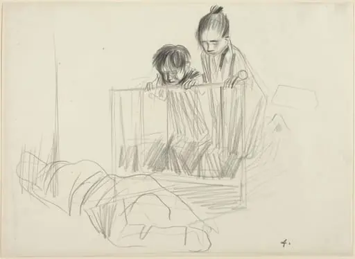 Children Looking over the Edge of a Crib, by Jean-Louis Forain
