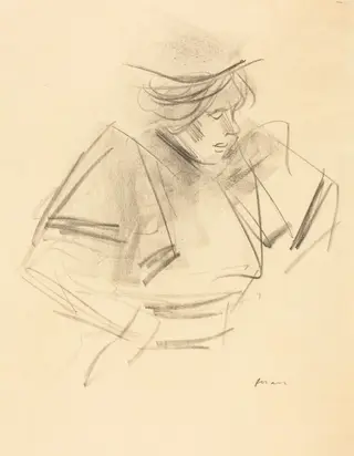 Croquis de femme en buste (Sketch of a Woman in Half-Length), by Jean-Louis Forain, 1900