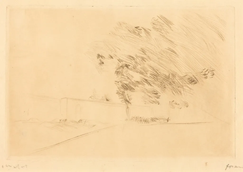 Dans le parc de Versailles (1ère planche) (In the Park at Versailles) (first plate), by Jean-Louis Forain, ink, 1909