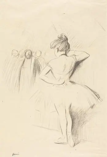 Danseuse accotée contre un portant (avec des figurants) (Dancer Leaning against an Upright (with extras)), by Jean-Louis Forain