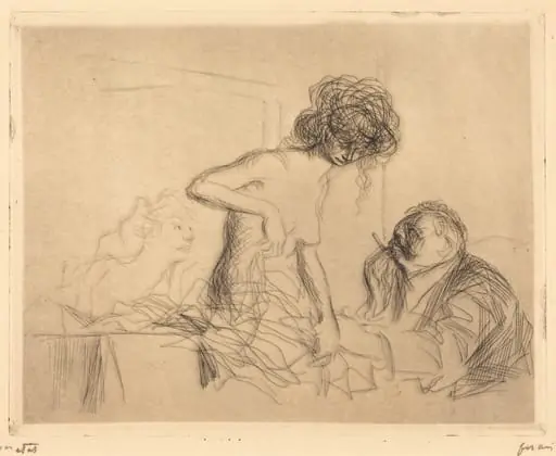 En cabinet particulier (1ère planche) (In a Private Room) (first plate), by Jean-Louis Forain