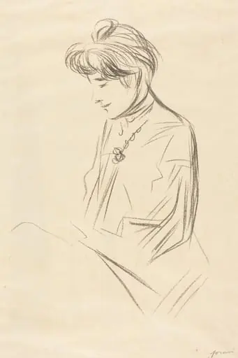 Etude de femme assise, en buste de profil (Study of a Seated Woman, Half-Length in Profile), by Jean-Louis Forain