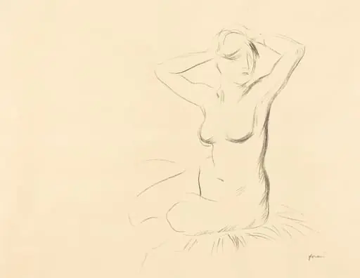 Etude de femme nue, les mains croisées au-dessous de la tête (Study of a Nude Woman, Her Hands Crossed behind Her Head), by Jean-Louis Forain