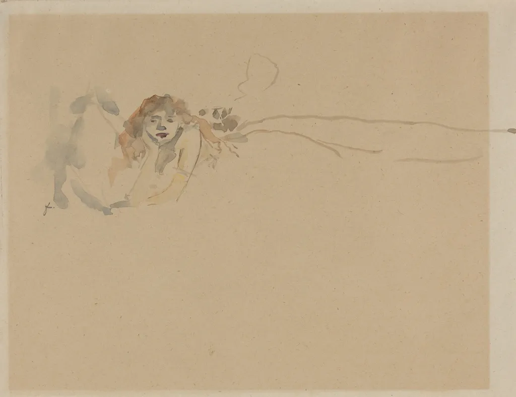 Farniente, by Jean-Louis Forain, watercolor, 1892